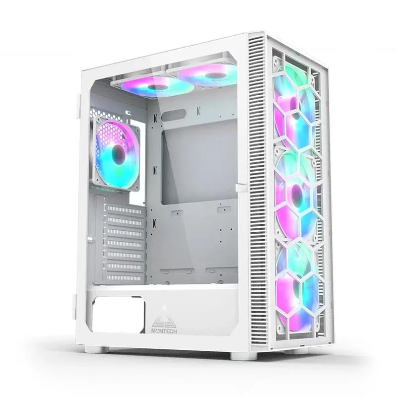 Case-MONTECH-X3 Glass-MidiTower-Case product features Transparent panel-Not included-ATX-MicroATX-MiniITX-Colour