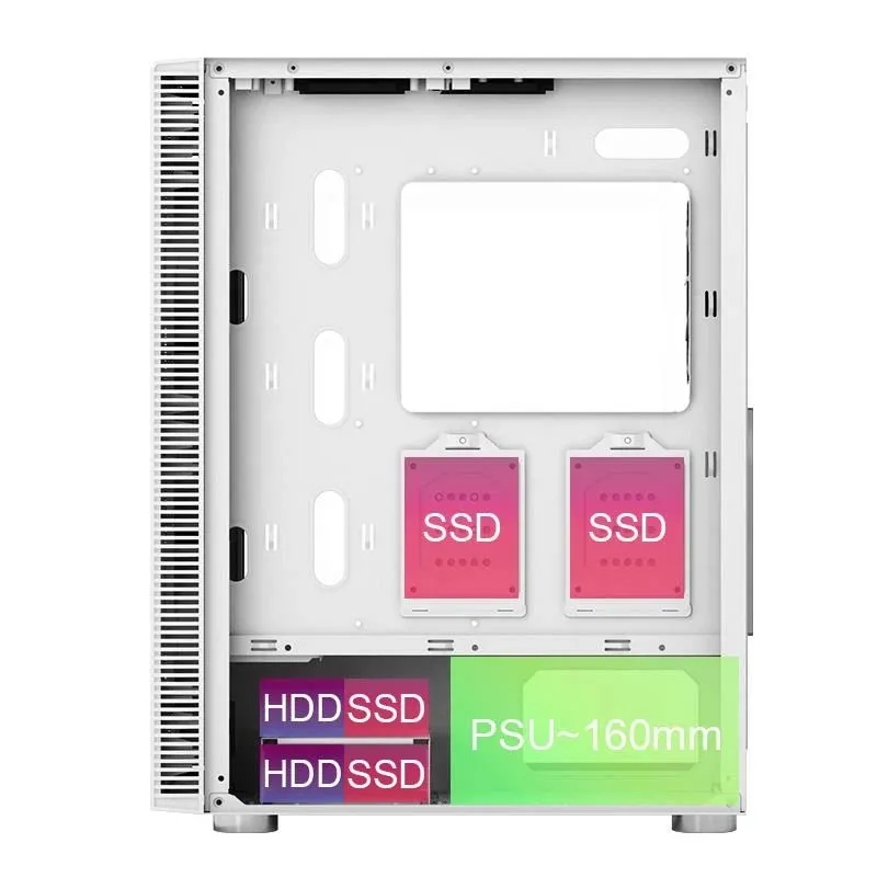 Case-MONTECH-X3 Glass-MidiTower-Case product features Transparent panel-Not included-ATX-MicroATX-MiniITX-Colour