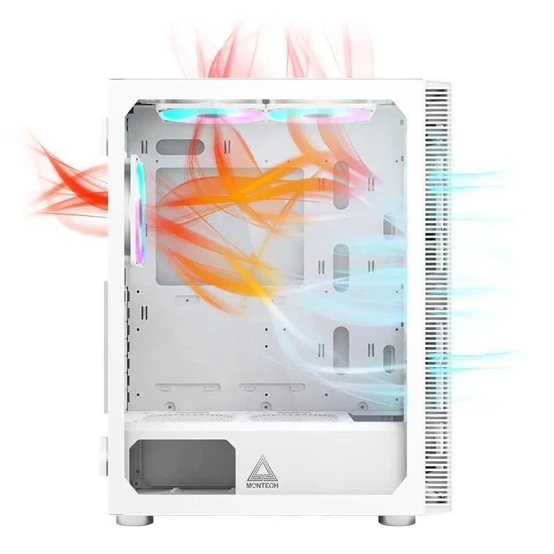 Case-MONTECH-X3 Glass-MidiTower-Case product features Transparent panel-Not included-ATX-MicroATX-MiniITX-Colour