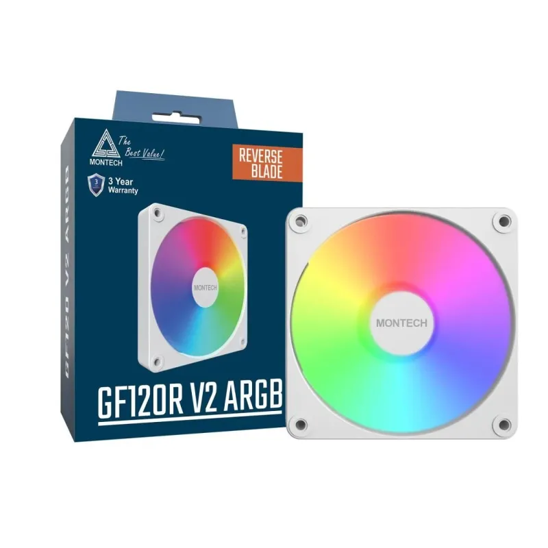 Case fan 120mm-gf120r v2 argb pwm ,w, montech