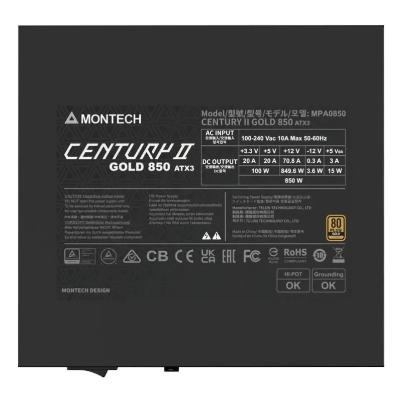 Power Supply-MONTECH-CENTURY II-ATX-850 W-CENTURYII850