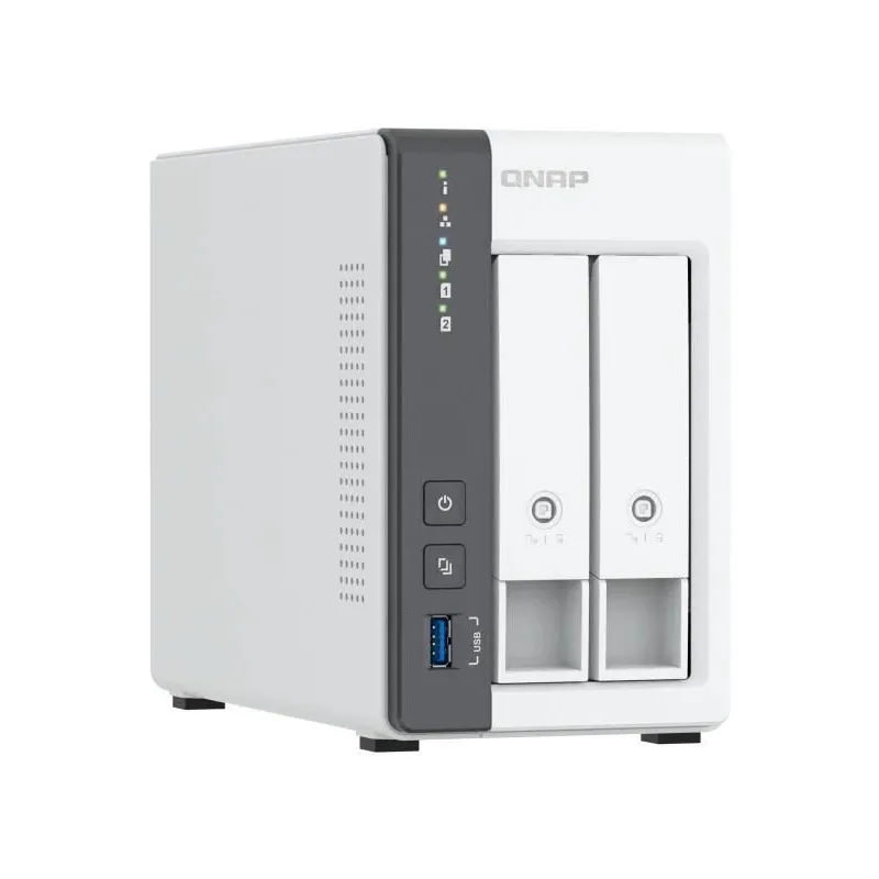 QNAP 2-bay 2.5 GbE NAS with Integrated NPU - TS-216G - ARM 4-core - Cortex-A55 - Processor frequency 2.0 GHz - 4 GB