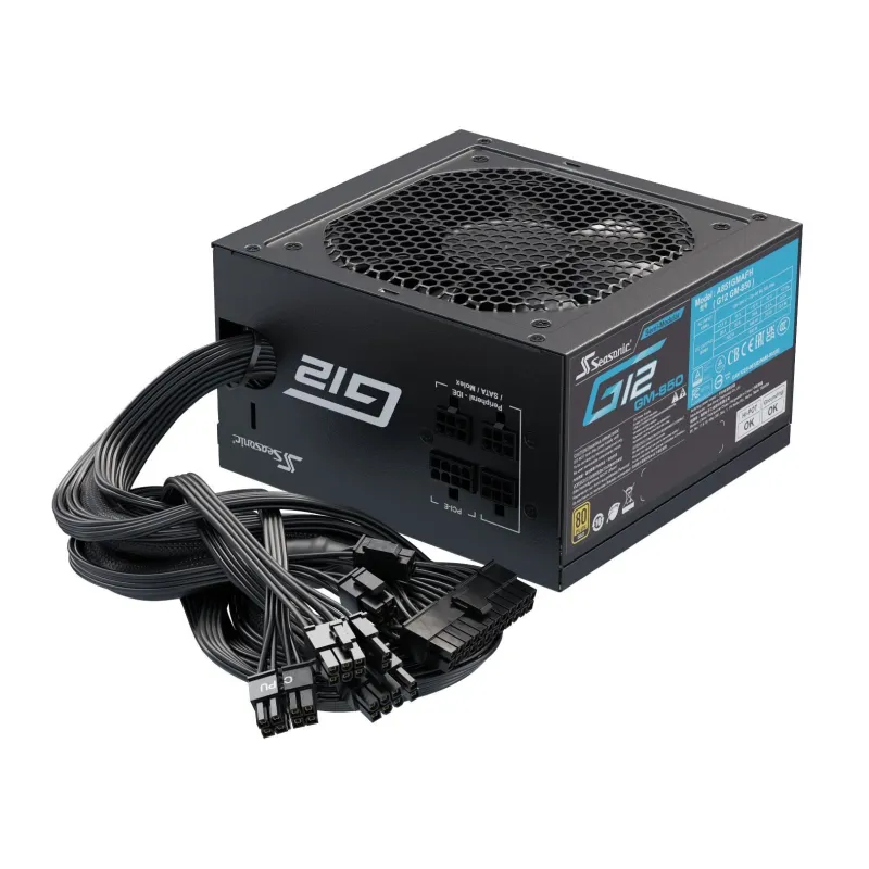 Power Supply-SEASONIC-G12 GM-850 Watts-Efficiency 80 PLUS GOLD-MTBF 100000 hours-G12GM-850