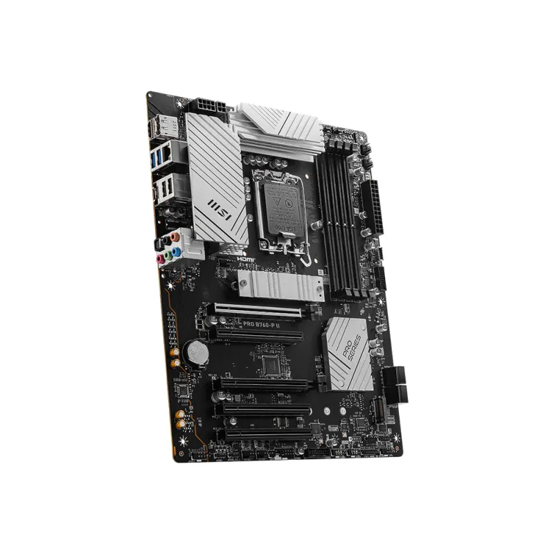 MSI - PRO B760-P II - Processor family Intel - Processor socket LGA1700 - DDR5 - Number of SATA connectors 4