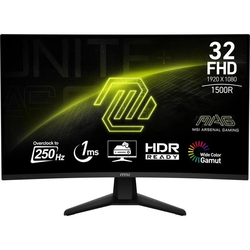 LCD Monitor-MSI-31.5 -1920 x 1080 pixels-Full HD-Native aspect ratio 16:9-Curved-MAG32C6X