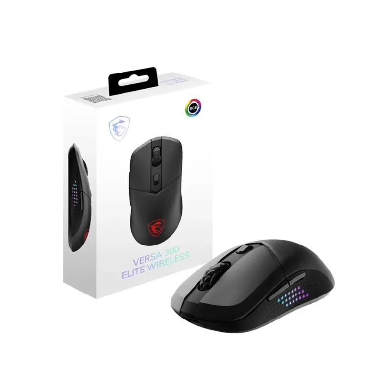 MSI Gaming Mouse - VERSA 300 ELITE WIRELESS - Wireless - 2.4 GHz, Bluetooth 5.3, USB 2.0