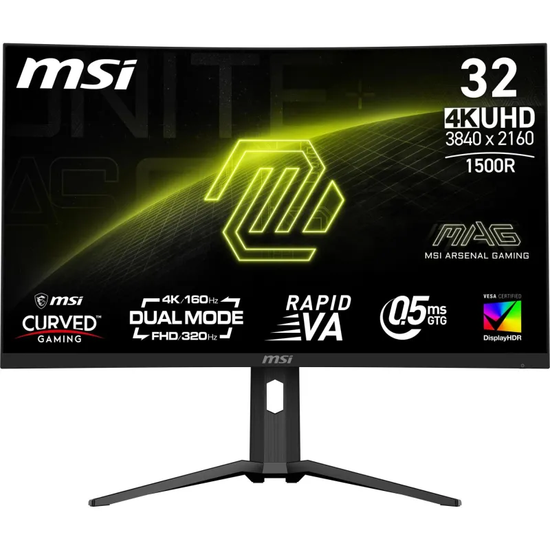 LCD Monitor-MSI-MAG 321CUPDF-31.5-Gaming-Curved-4K-Panel VA-3840x2160-16:9-160 Hz-0.5 ms-MAG321CUPDF