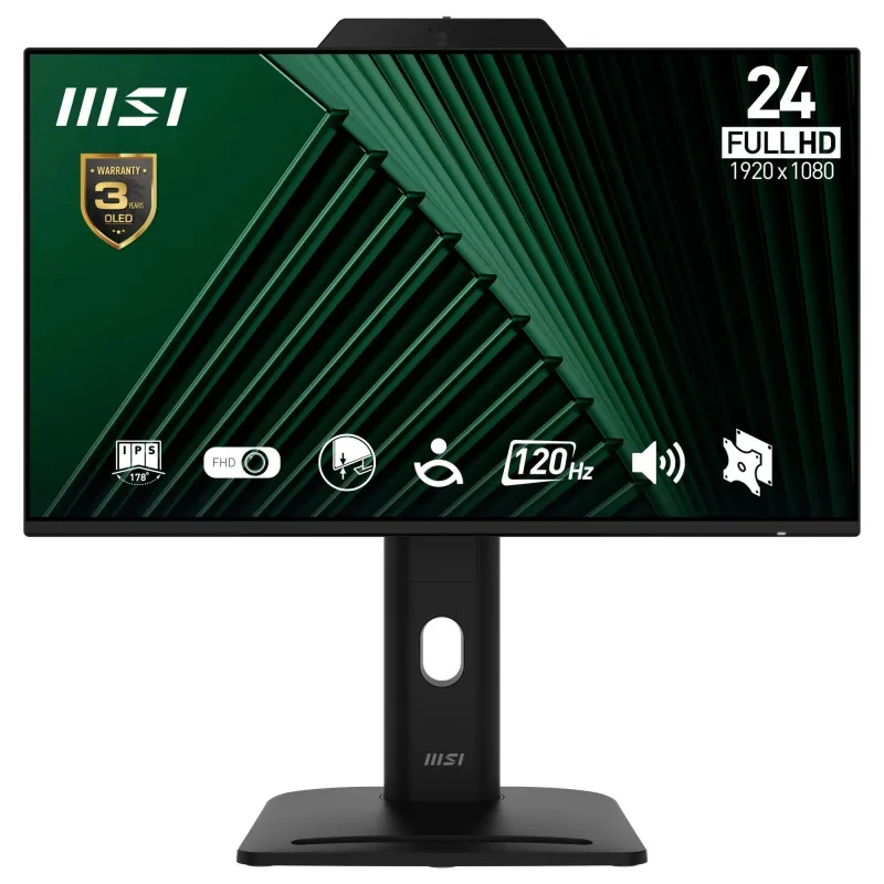 LCD Monitor-MSI-PRO MP242PMG-23.8-Business-Panel IPS-1920x1080-16:9-120 Hz-1 ms-Speakers-PROMP242PMG