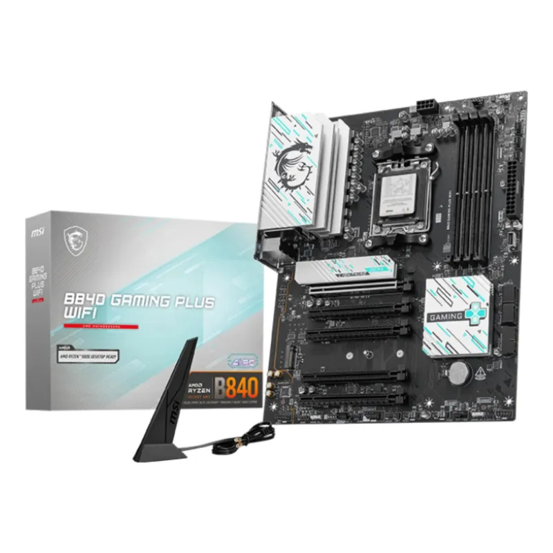 Mainboard-MSI-AMD B840-SAM5-ATX-Memory slots 4-5xPCI-Express 16x-2xM.2-1xHDMI-1xAudio-In-1xAudio-Out-1xMicrophone-4xUSB
