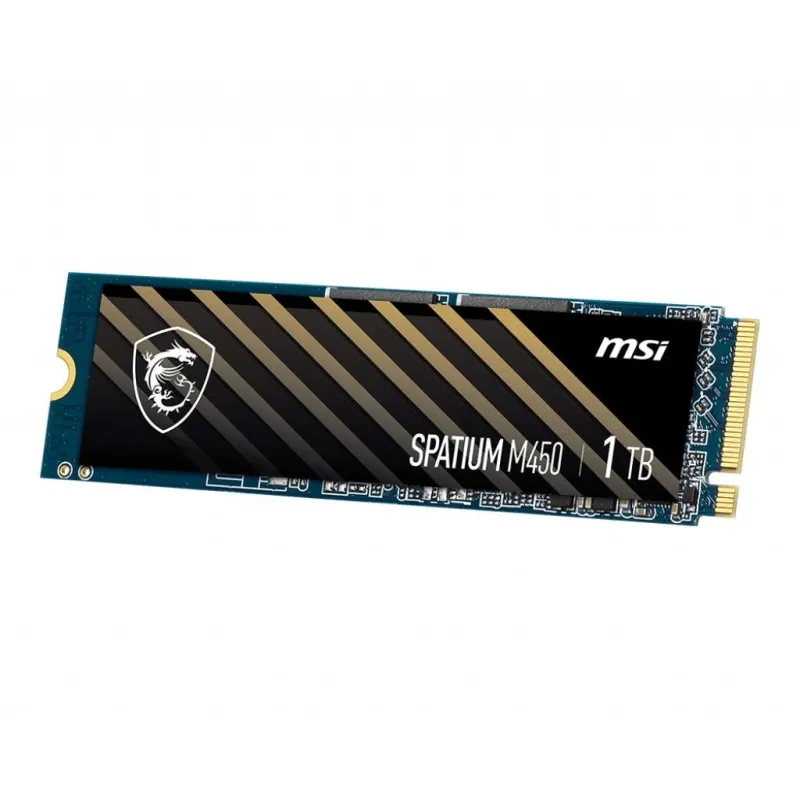SSD-MSI-SPATIUM M450-1TB-M.2-PCIe Gen4-NVMe-3D NAND-Write speed 2400 MBytes-sec-Read speed 3400 MBytes-sec-2.15mm-TBW 350