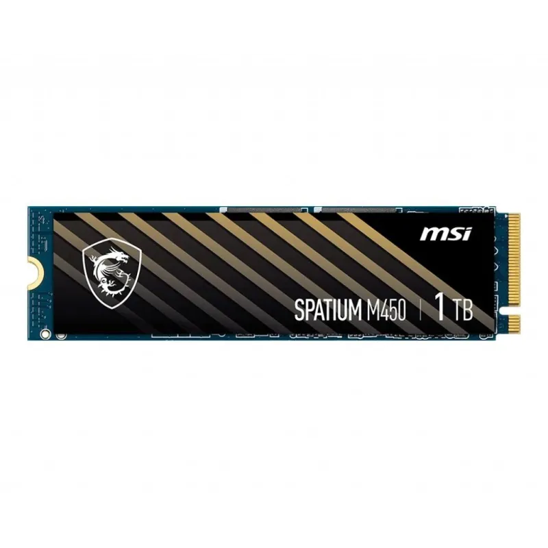 SSD-MSI-SPATIUM M450-1TB-M.2-PCIe Gen4-NVMe-3D NAND-Write speed 2400 MBytes-sec-Read speed 3400 MBytes-sec-2.15mm-TBW 350