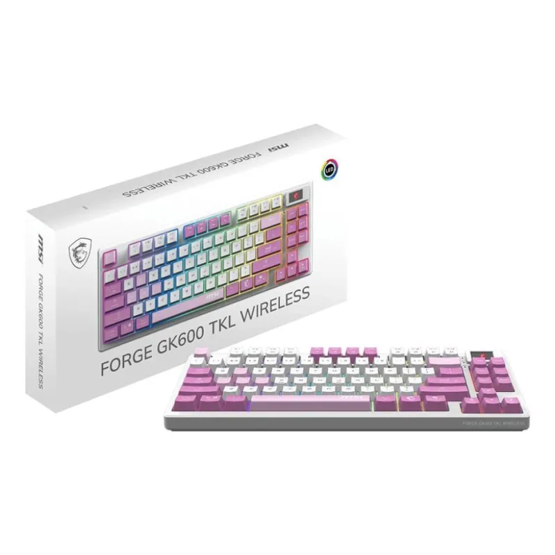 Keyboard gaming violet us-forge gk600 tkl w violet msi