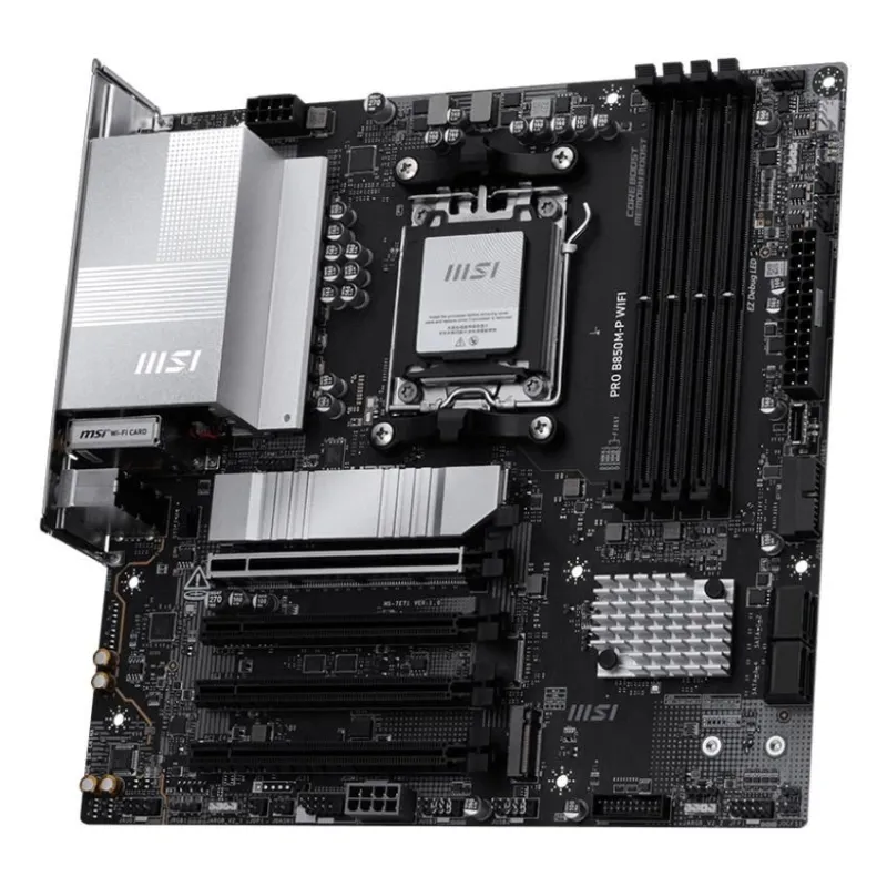 Mainboard-MSI-AMD B850-SAM5-Micro-ATX-Memory DDR5-Memory slots 4-PROB850M-PWIFI