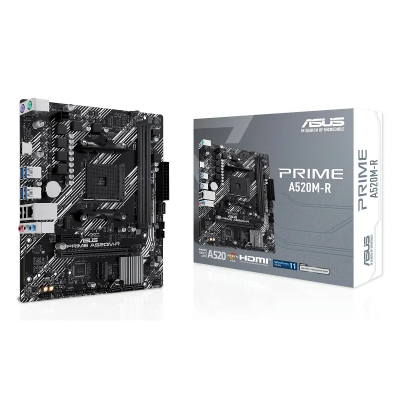 Mainboard-ASUS-AMD A520-SAM4-Micro-ATX-Memory DDR4-Memory slots 2-1xPCI-Express 3.0 1x-1xPCI-Express 3.0 16x-1xM.2-1xHDMI-2xUSB