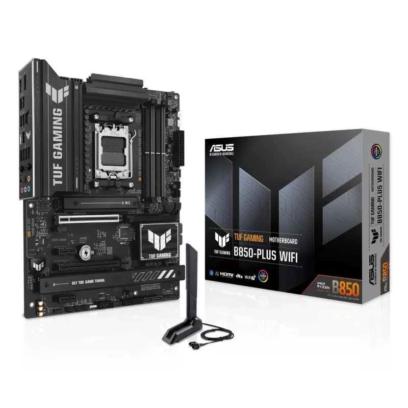 Asus TUF GAMING B850-PLUS WIFI - Processor family AMD - Processor socket AM5 - DDR5 DIMM - Number of SATA connectors 4