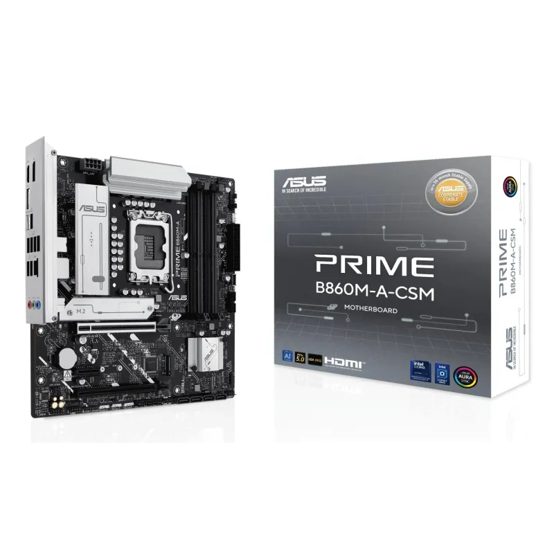 Mainboard-ASUS-Intel B860 Express-LGA1851-Micro-ATX-Memory DDR5-Memory slots 4-PRIMEB860M-A-CSM