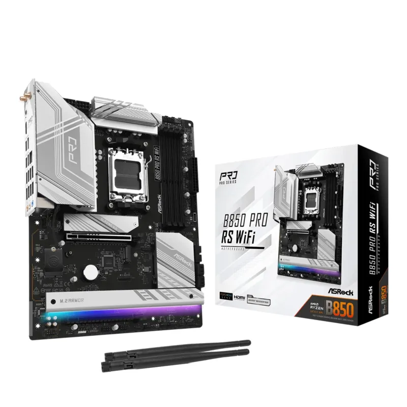 Mainboard-ASROCK-AMD B850-SAM5-ATX-Memory DDR5-Memory slots 4-1xPCI-Express 4.0 16x-1xPCI-Express 5.0