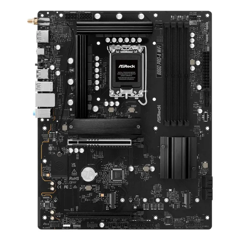 Mainboard-ASROCK-Intel B860 Express-LGA1851-ATX-Memory DDR5-Memory slots 4-1xPCI-Express 4.0 16x-1xPCI-Express 5.0