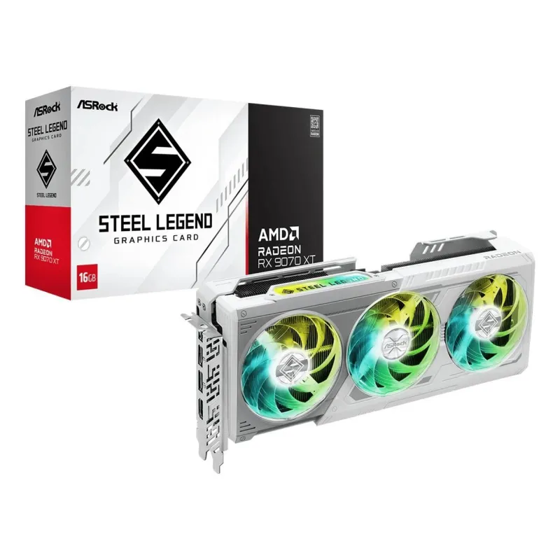 Graphics Card-ASROCK-AMD-Radeon RX 9070 XT-16 GB-GDDR6-256 bit-PCI Express x16 5.0-Active-RX9070XTSL16G