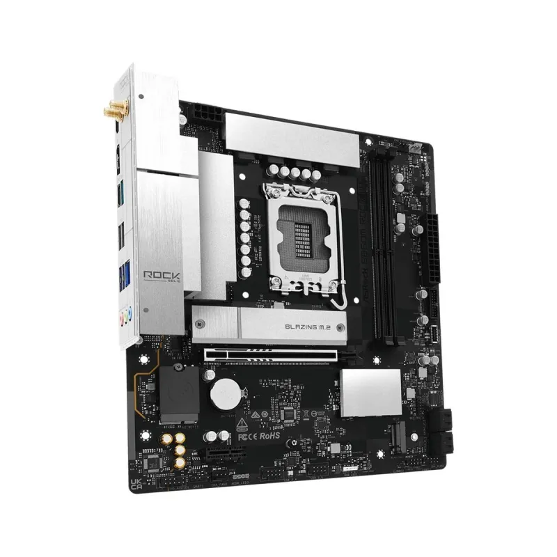 Mainboard-ASROCK-Intel B860-LGA 1851 ,Socket V1,-micro ATX-RAM DDR5-SDRAM-2xSlots-Wi-Fi Yes-Bluetooth Yes-1xNumber of M.2 ,M,