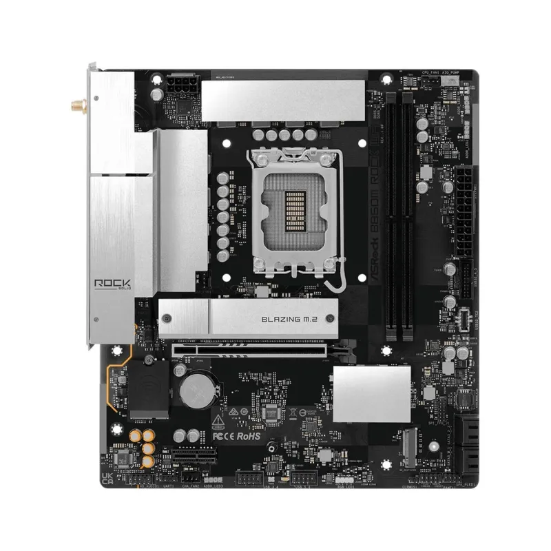 Mainboard-ASROCK-Intel B860-LGA 1851 ,Socket V1,-micro ATX-RAM DDR5-SDRAM-2xSlots-Wi-Fi Yes-Bluetooth Yes-1xNumber of M.2 ,M,