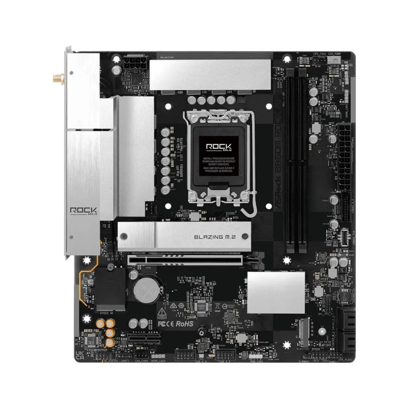 Mainboard-ASROCK-Intel B860-LGA 1851 ,Socket V1,-micro ATX-RAM DDR5-SDRAM-2xSlots-Wi-Fi Yes-Bluetooth Yes-1xNumber of M.2 ,M,