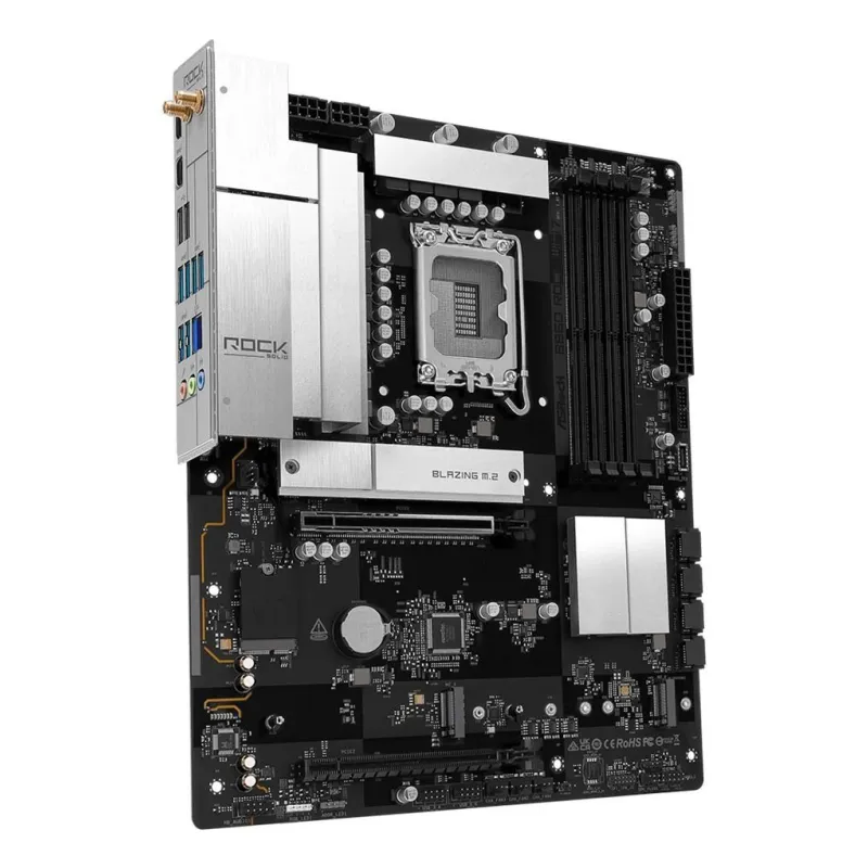 Mainboard-ASROCK-B860 Rock WiFi 7-Intel B860-LGA 1851 ,Socket V1,-ATX-RAM DDR5-SDRAM-4xSlots-Wi-Fi Yes-Bluetooth Yes-3xNumber of