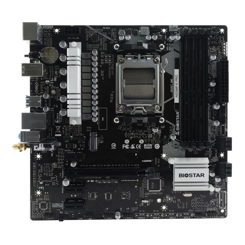 Mainboard-BIOSTAR-AMD A620-SAM5-Micro-ATX-Memory DDR5-Memory slots 4-1xPCI-Express 3.0 1x-2xPCI-Express 4.0 1x-1xPCI-Express 4.0