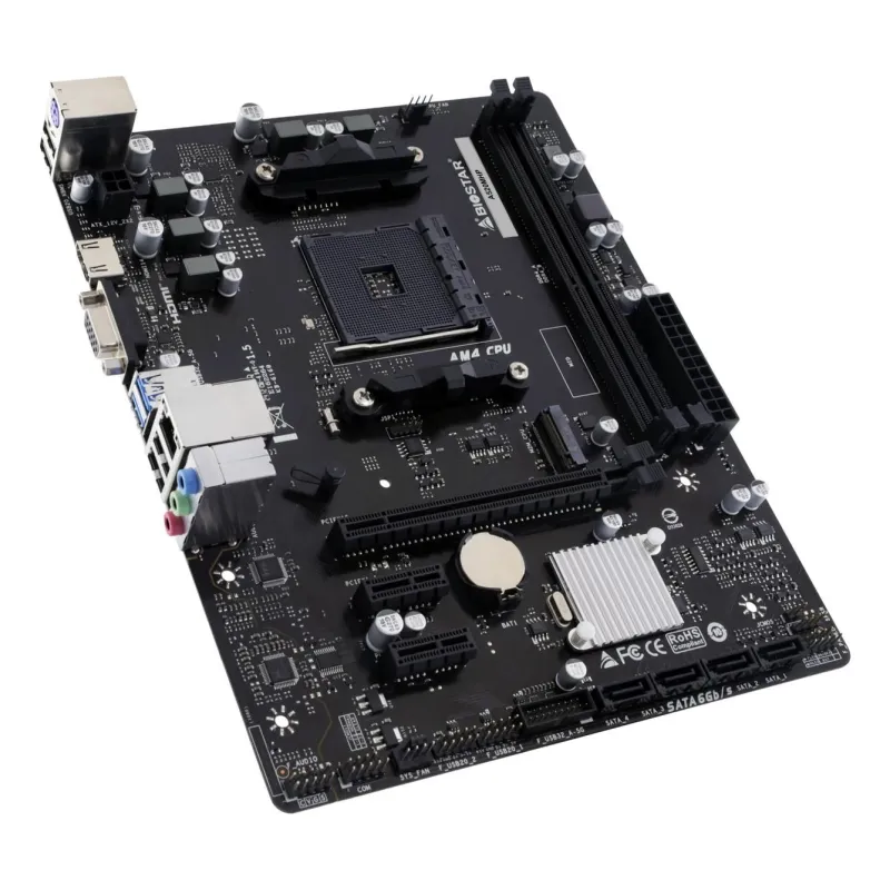 Mainboard-BIOSTAR-AMD A520-SAM4-Micro-ATX-Memory DDR4-Memory slots 2-2xPCI-Express 3.0 1x-1xPCI-Express 3.0 16x-1xM.2-1x15pin