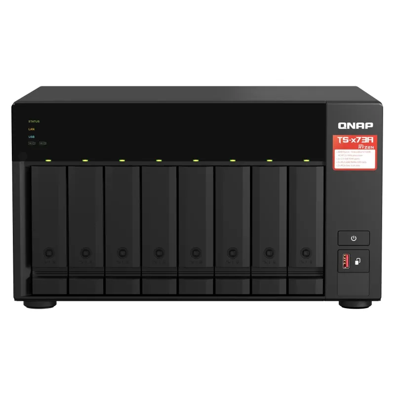 QNAP - 8-Bay QTS and QuTS hero NAS - TS-873A-8G - Up to 8 HDD-SSD Hot-Swap - AMD Ryzen - Ryzen V1500B Quad-Core - Processor