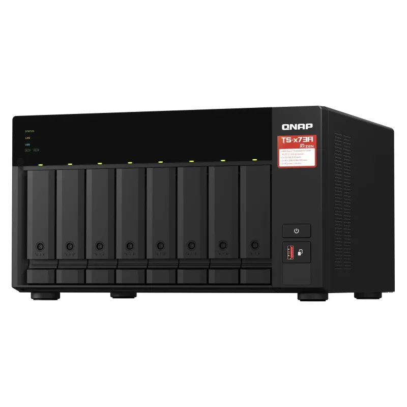 QNAP - 8-Bay QTS and QuTS hero NAS - TS-873A-8G - Up to 8 HDD-SSD Hot-Swap - AMD Ryzen - Ryzen V1500B Quad-Core - Processor