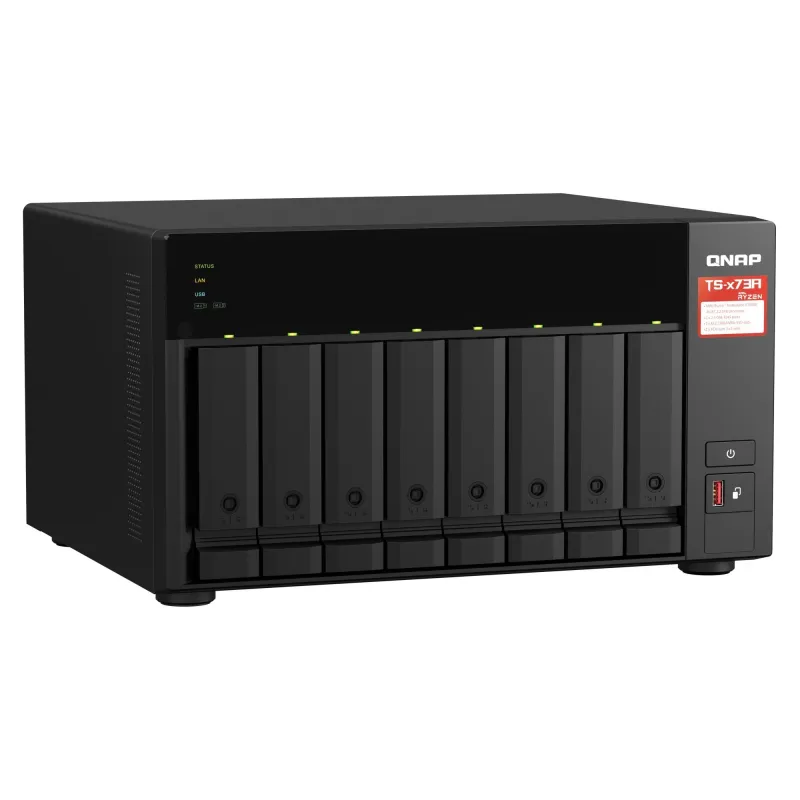 QNAP - 8-Bay QTS and QuTS hero NAS - TS-873A-8G - Up to 8 HDD-SSD Hot-Swap - AMD Ryzen - Ryzen V1500B Quad-Core - Processor