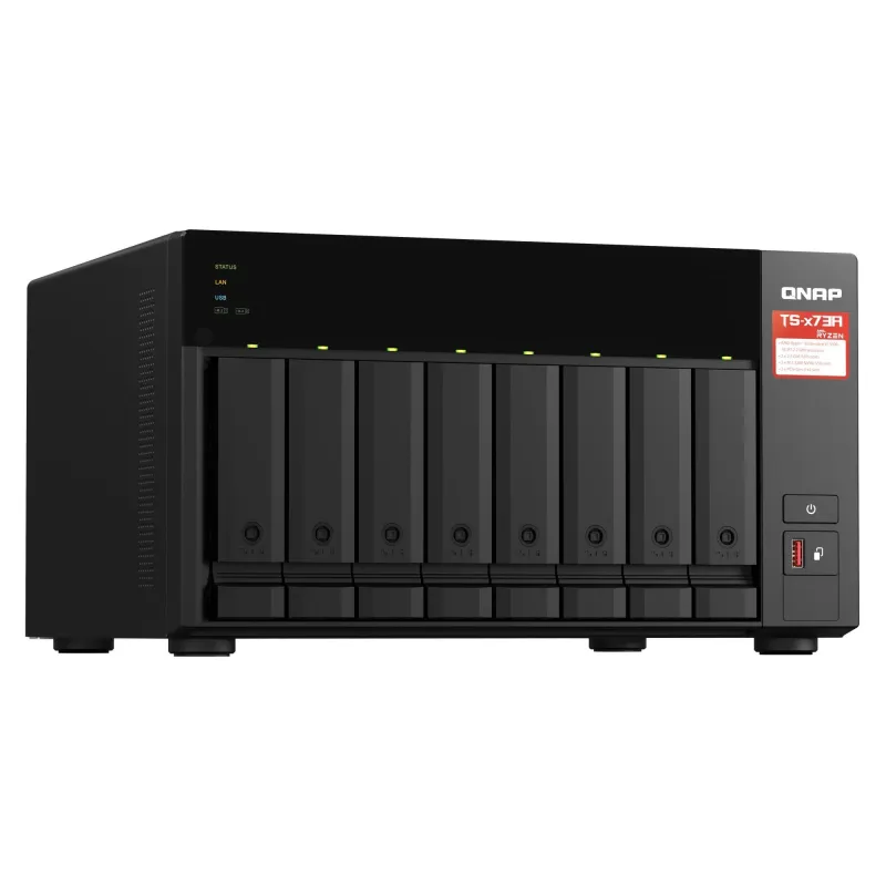 QNAP - 8-Bay QTS and QuTS hero NAS - TS-873A-8G - Up to 8 HDD-SSD Hot-Swap - AMD Ryzen - Ryzen V1500B Quad-Core - Processor