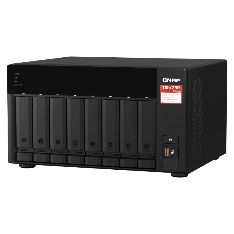 QNAP - 8-Bay QTS and QuTS hero NAS - TS-873A-8G - Up to 8 HDD-SSD Hot-Swap - AMD Ryzen - Ryzen V1500B Quad-Core - Processor