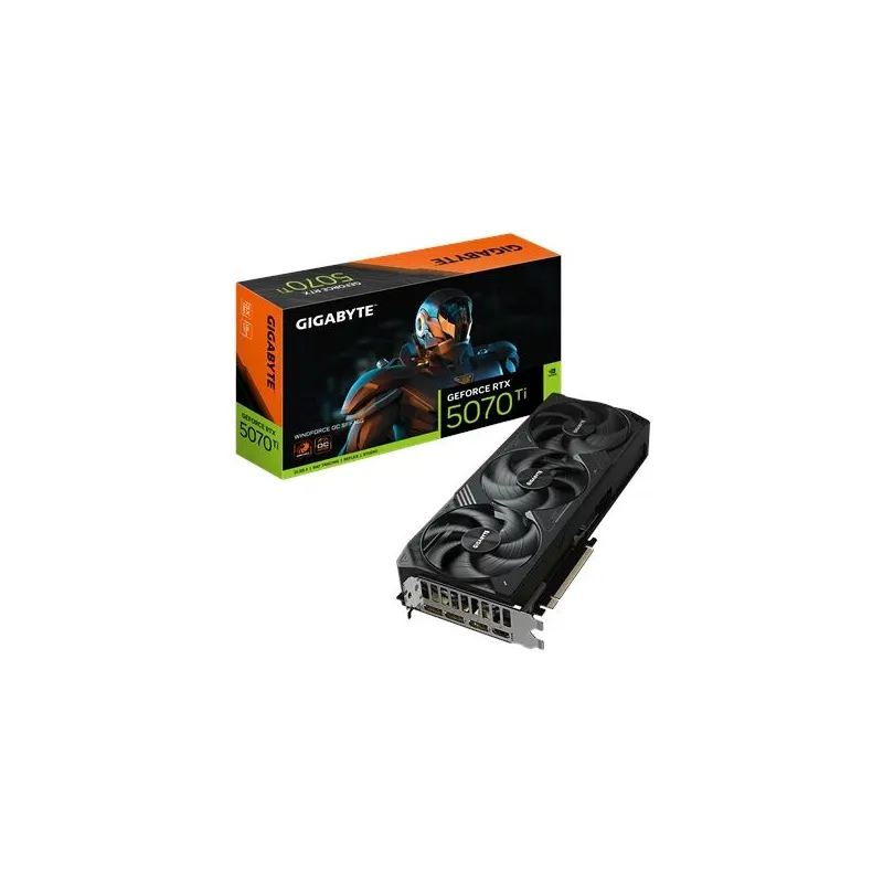 Graphics Card-GIGABYTE-NVIDIA GeForce RTX 5070 Ti-16 GB-GDDR7-256 bit-PCIE 5.0 16x-Triple slot Fansink-GV-N507TWF3OC-16GD1.0