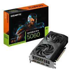 Graphics Card-GIGABYTE-NVIDIA-GeForce RTX 5060-2512 MHz-8 GB-GDDR7-128 bit-PCI Express 5.0-Active-GV-N5060WF2MAXOC-8GD