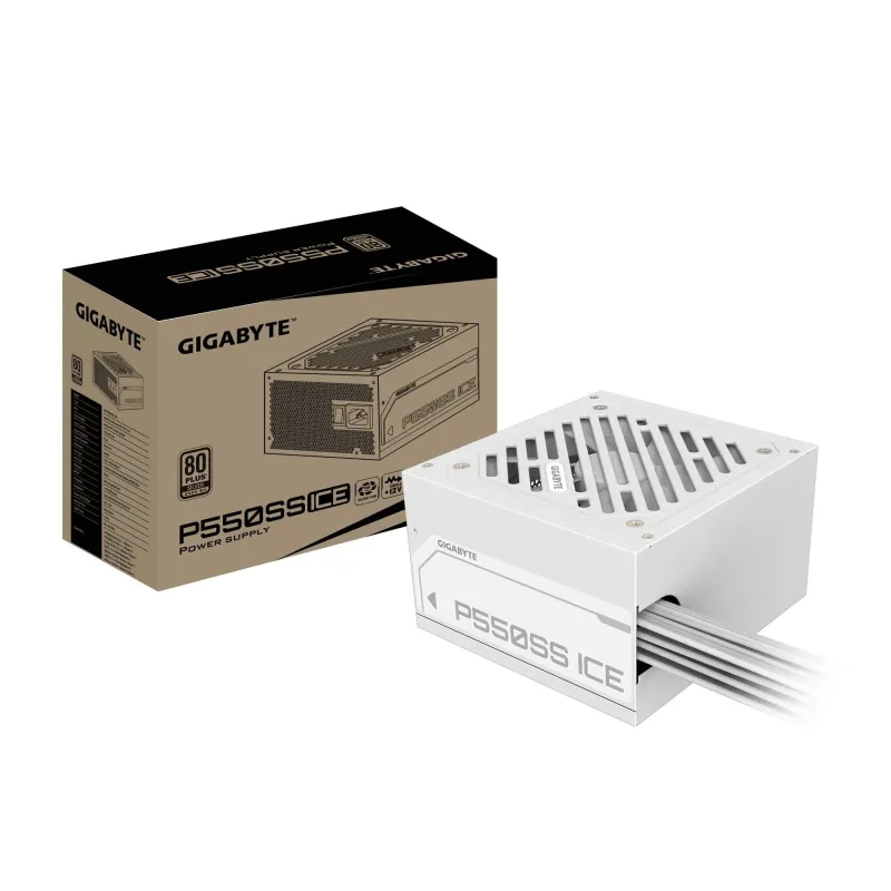 Power Supply-GIGABYTE-GP-P550SS ICE-550 Watts-Efficiency 80 PLUS SILVER-PFC Active-MTBF 100000 hours-GP-P550SSICE