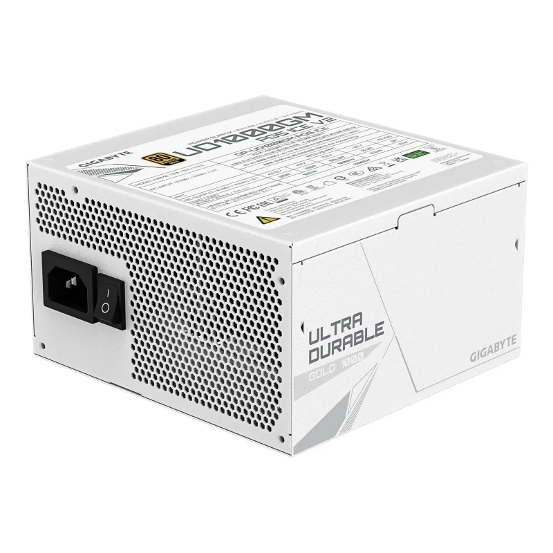 Power Supply-GIGABYTE-UD1000GM PG5 ICE-ATX 3.1-1000 Watts-Efficiency 80 PLUS GOLD-PFC Active-MTBF 100000 hours-GP-UD1000GMPG5ICE
