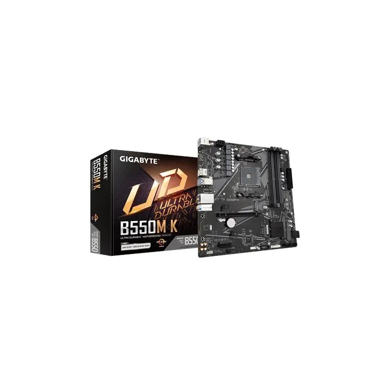 Mainboard-GIGABYTE-AMD B550-SAM4-Micro-ATX-Memory DDR4-Memory slots 4-1xPCI-Express 3.0 1x-1xPCI-Express 4.0