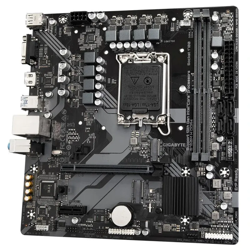 Mainboard-GIGABYTE-Intel B760 Express-LGA1700-Micro-ATX-Memory DDR4-Memory slots 2-1xPCI-Express 3.0 1x-1xPCI-Express 4.0