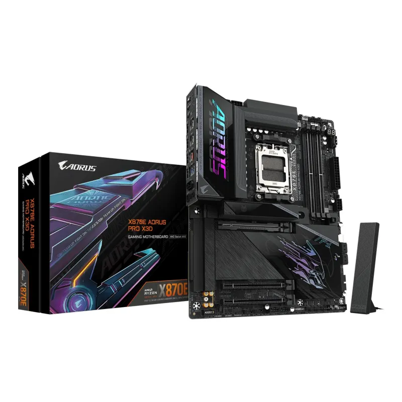 Mainboard-GIGABYTE-AMD X870E-Socket AM5-ATX-RAM DDR5-SDRAM-4xSlots-Wi-Fi Yes-Bluetooth Yes-4xNumber of M.2 ,M, slots-GIGABYTE