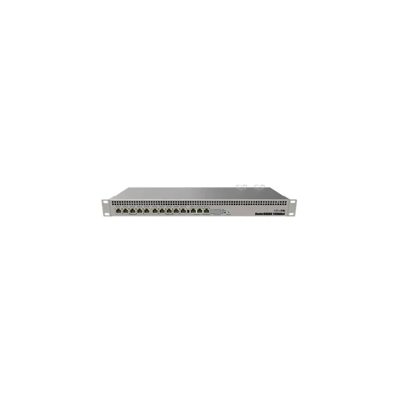 Mikrotik Wired Ethernet Router RB1100x4, 1U Rackmount, Quad core 1.4GHz CPU, 1 GB RAM, 128 MB, 13xGigabit LAN, 1xSerial console