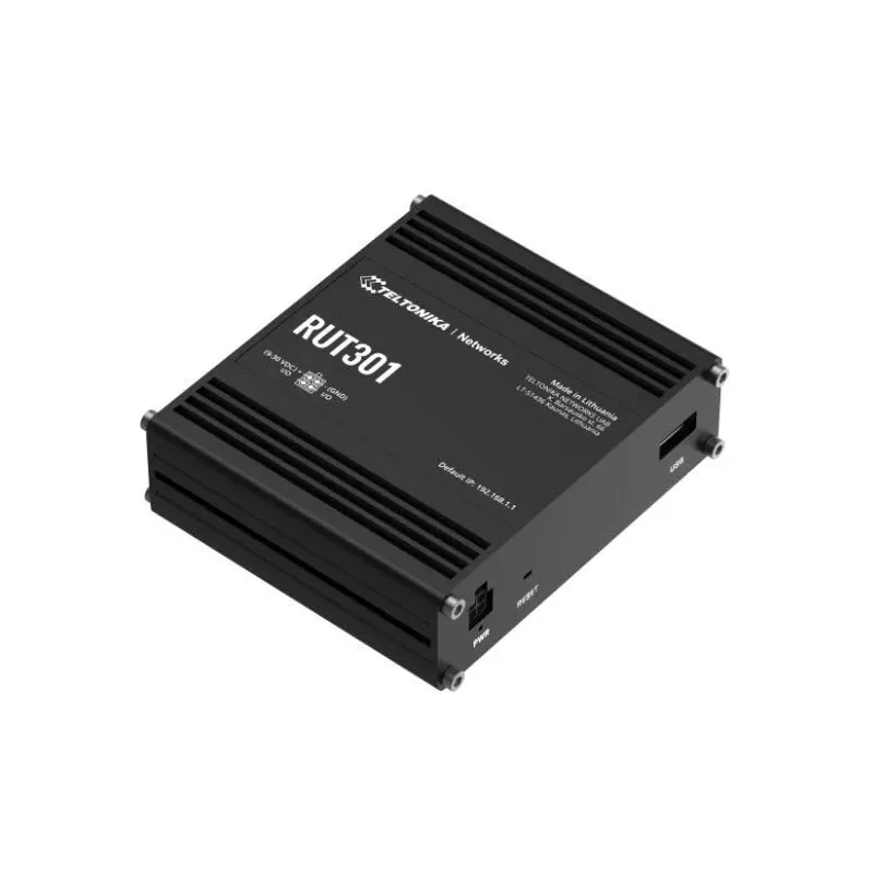 Ethernet Router - RUT301 - No Wi-Fi - 10-100 Mbit-s - Ethernet LAN ,RJ-45, ports 5 - Mesh Support No - MU-MiMO No - No mobile