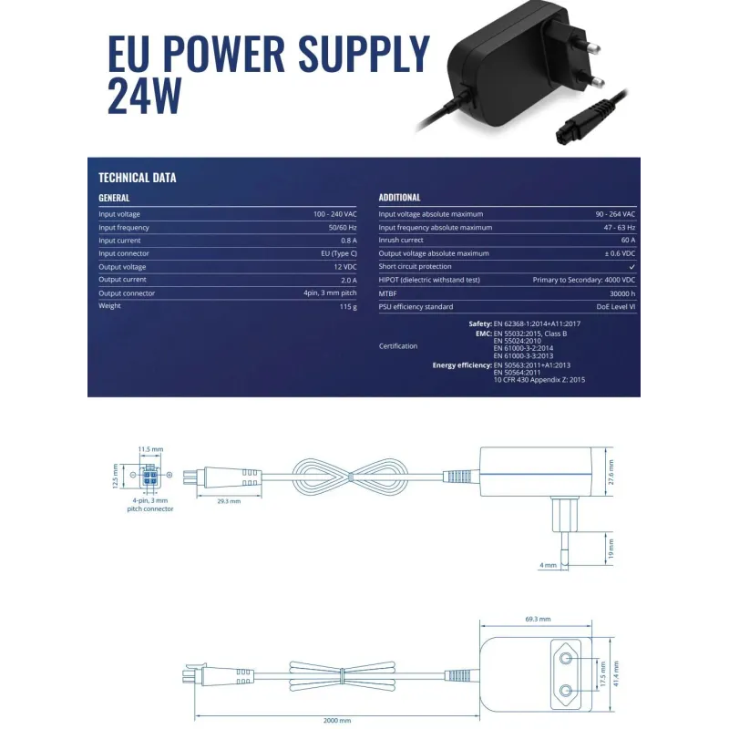 Net switch acc power supply-24w pr3p2eu3 teltonika