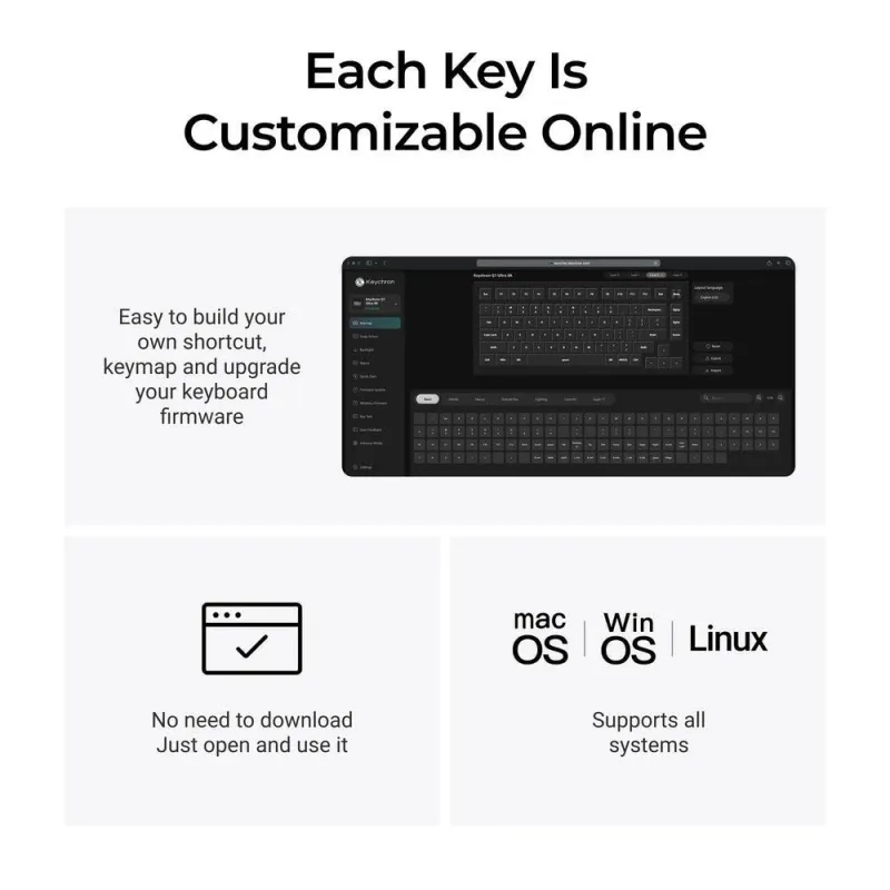 Keyboard wrl q1 ultra-black q1u-m1 keychron