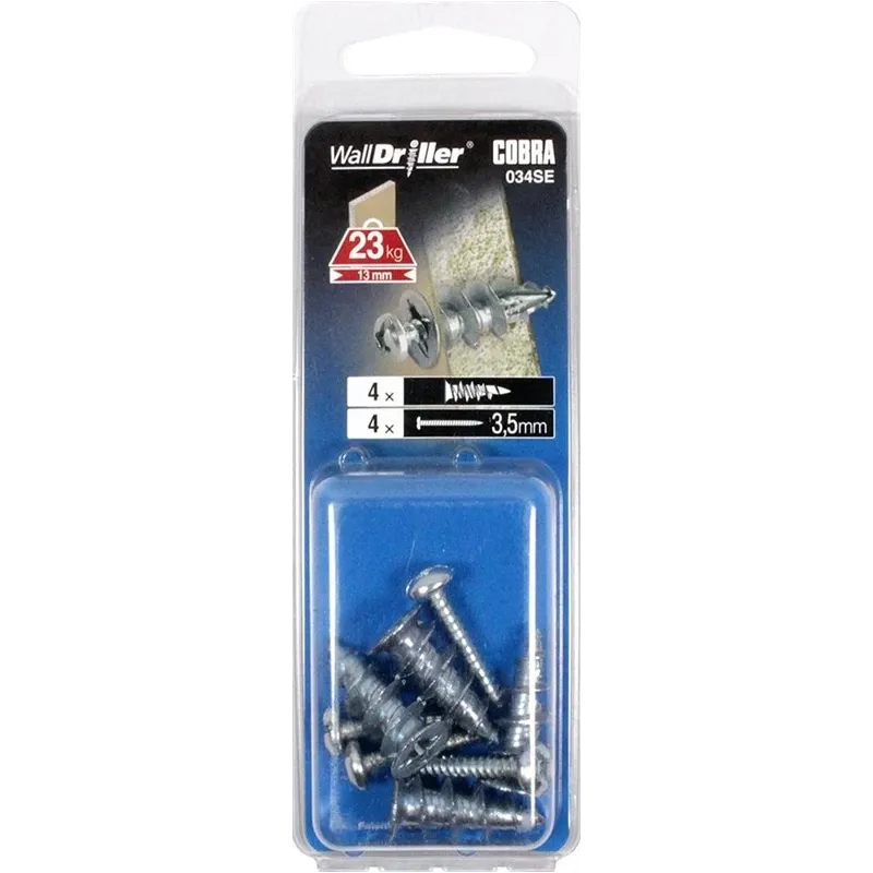 Kaļamie ieliktņi Cobra, paredzēts gk plāksnēm, 3.5 mm x 22 mm, 4 gab.