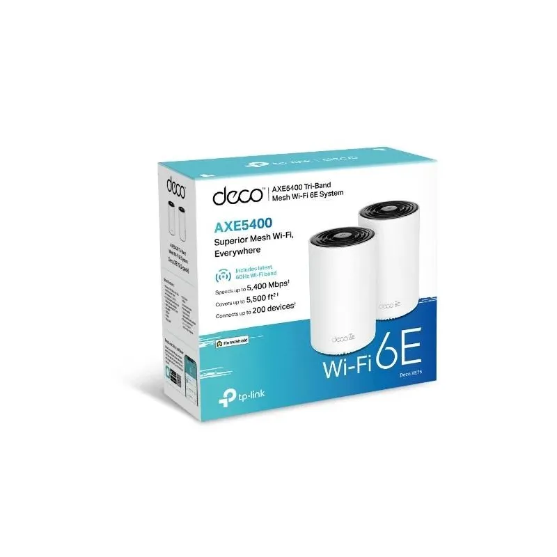Wireless Router-TP-LINK-Wireless Access Point - Router-2-pack-5400 Mbps-Mesh-Wi-Fi 6e-3x10-100-1000M-Number of antennas