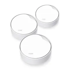 Wireless Router-TP-LINK-Wireless Router-3-pack-3000 Mbps-Mesh-Wi-Fi 6-1x10-100-1000M-1x2.5GbE-DHCP-DECOX50-POE,3-PACK,