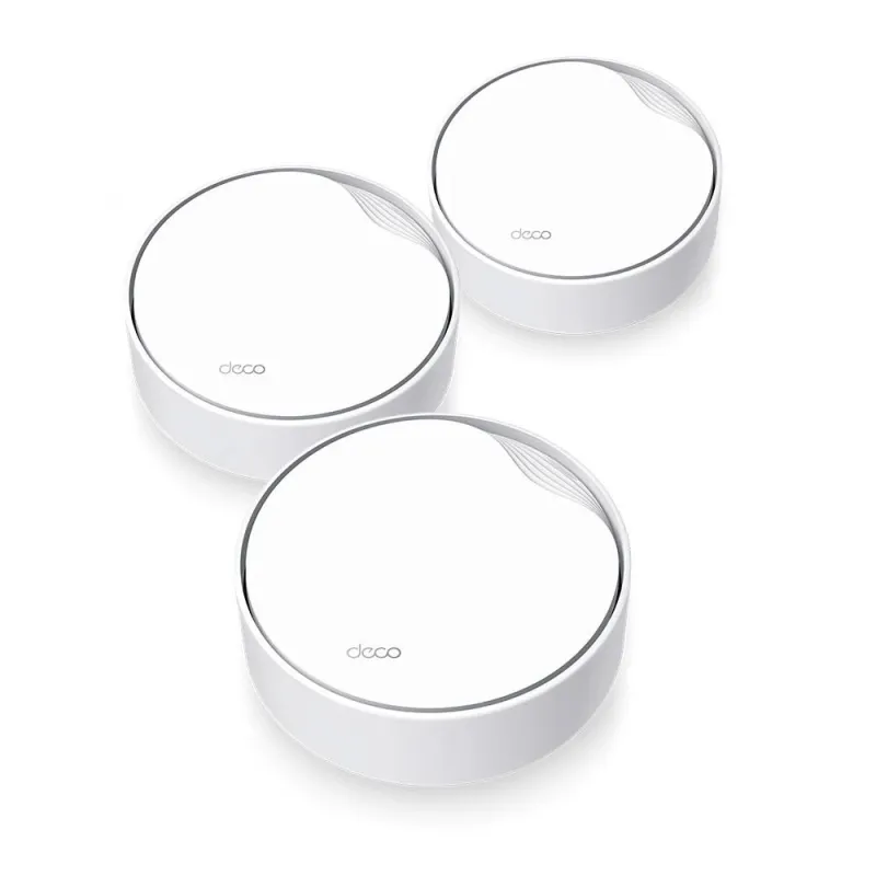 Wireless Router-TP-LINK-Wireless Router-3-pack-3000 Mbps-Mesh-Wi-Fi 6-1x10-100-1000M-1x2.5GbE-DHCP-DECOX50-POE,3-PACK,