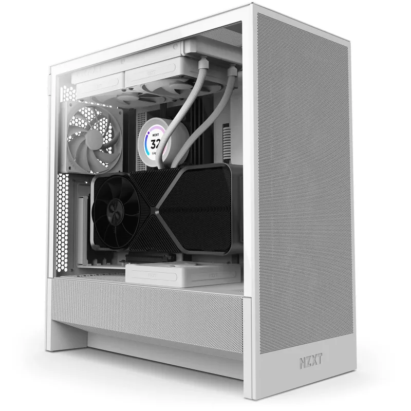 Case-NZXT-H5 Flow-MidiTower-Case product features Transparent panel-Not included-ATX-EATX-MicroATX-MiniITX-Colour